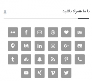 آیکون شبکه های اجتماعی در وردپرس